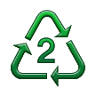 Symbole de recyclage pour les plastiques de type 2 Symbole de recyclage pour les plastiques de type 2