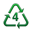 Symbole de recyclage pour les plastiques de type 4 Symbole de recyclage pour les plastiques de type 4