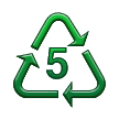 Recyklační symbol pro plasty typu 5 Recyklační symbol pro plasty typu 5
