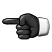 Index noir pointant vers la gauche Index noir pointant vers la gauche