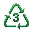 Symbole de recyclage pour les plastiques de type 3 Symbole de recyclage pour les plastiques de type 3