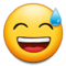 Faccina Con Un Gran Sorriso E Goccia Di Sudore