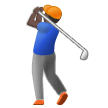 Man som spelar golf: Mörk Hudton