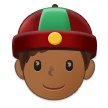 Person med kalott: Mellanmörk Hudton