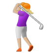 Kvinna som spelar golf: Mellanljus Hudton