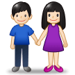 हाथ में हाथ लिए महिला–पुरुष: हल्के रंग की त्वचा