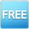 Wort „Free“ In Blauem Quadrat Wort „Free“ In Blauem Quadrat