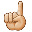 Nach Oben Weisender Zeigefinger Von Vorne: Mittelhelle Hautfarbe Nach Oben Weisender Zeigefinger Von Vorne: Mittelhelle Hautfarbe