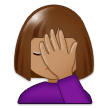 Жінка робить фейспалм: Середній Відтінок Шкіри