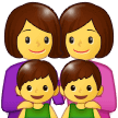 Familie: Frau, Frau, Junge, Junge Familie: Frau, Frau, Junge, Junge