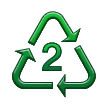 Recycling-Symbol für Kunststoffe vom Typ 2 Recycling-Symbol für Kunststoffe vom Typ 2