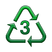 Recycling-Symbol für Kunststoffe vom Typ 3 Recycling-Symbol für Kunststoffe vom Typ 3