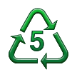 Recycling-Symbol für Kunststoffe vom Typ 5 Recycling-Symbol für Kunststoffe vom Typ 5