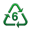 Recycling-Symbol für Kunststoffe vom Typ 6 Recycling-Symbol für Kunststoffe vom Typ 6