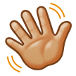 Winkende Hand: Mittelhelle Hautfarbe