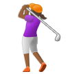 אישה משחקת גולף: גוון עור כהה בינוני אישה משחקת גולף: גוון עור כהה בינוני