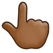 Nach Oben Weisender Zeigefinger Von Hinten: Mitteldunkle Hautfarbe Nach Oben Weisender Zeigefinger Von Hinten: Mitteldunkle Hautfarbe