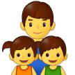 Familie: Mann, Mädchen, Junge Familie: Mann, Mädchen, Junge