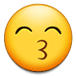 Küssendes Gesicht Mit Lächelnden Augen Küssendes Gesicht Mit Lächelnden Augen