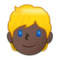 Person: Dunkle Hautfarbe, Blondes Haar Person: Dunkle Hautfarbe, Blondes Haar