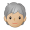 Person: Mittelhelle Hautfarbe, Weißes Haar Person: Mittelhelle Hautfarbe, Weißes Haar