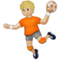 Handballspieler(In): Mittelhelle Hautfarbe Handballspieler(In): Mittelhelle Hautfarbe