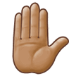 Erhobene Hand: Mittlere Hautfarbe Erhobene Hand: Mittlere Hautfarbe