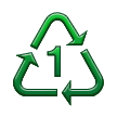 Recycling-Symbol für Kunststoffe vom Typ 1 Recycling-Symbol für Kunststoffe vom Typ 1