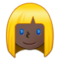 Frau: Dunkle Hautfarbe, Blondes Haar Frau: Dunkle Hautfarbe, Blondes Haar