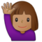 Frau Mit Erhobenem Arm: Mittlere Hautfarbe Frau Mit Erhobenem Arm: Mittlere Hautfarbe