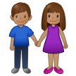 हाथ में हाथ लिए महिला–पुरुष: मध्यम रंग की त्वचा