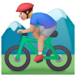 Ciclista Uomo Di Mountain Bike: Carnagione Medio-Chiara