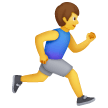 Uomo che corre rivolto a destra