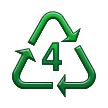 Simbolo di riciclaggio per la plastica di tipo 4