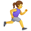 Donna che corre rivolta verso destra
