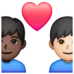 Couple avec cœur: Homme, Homme, Peau Foncée, Peau Claire Couple avec cœur: Homme, Homme, Peau Foncée, Peau Claire