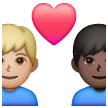 Couple avec cœur: Homme, Homme, Peau Moyennement Claire, Peau Foncée Couple avec cœur: Homme, Homme, Peau Moyennement Claire, Peau Foncée