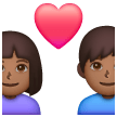 Couple avec cœur - Homme: Peau Moyennement Foncée, Femme: Peau Moyennement Foncée Couple avec cœur - Homme: Peau Moyennement Foncée, Femme: Peau Moyennement Foncée