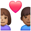 Couple avec cœur - Homme: Peau Moyenne, Femme: Peau Moyennement Foncée Couple avec cœur - Homme: Peau Moyenne, Femme: Peau Moyennement Foncée