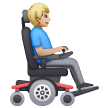 Homme en fauteuil roulant motorisé tourné vers la droite: Peau Moyennement Claire Homme en fauteuil roulant motorisé tourné vers la droite: Peau Moyennement Claire