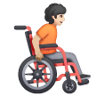 Personne en fauteuil roulant manuel tournée vers la droite: Peau Claire Personne en fauteuil roulant manuel tournée vers la droite: Peau Claire