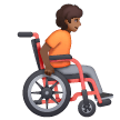 Personne en fauteuil roulant manuel tournée vers la droite: Peau Moyennement Foncée Personne en fauteuil roulant manuel tournée vers la droite: Peau Moyennement Foncée