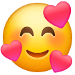 Visage souriant avec des cœurs Visage souriant avec des cœurs
