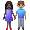 Femme Et Homme Se Tenant La Main: Peau Foncée, Peau Moyenne Femme Et Homme Se Tenant La Main: Peau Foncée, Peau Moyenne