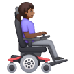Femme en fauteuil roulant motorisé tournée vers la droite: Peau Moyennement Foncée Femme en fauteuil roulant motorisé tournée vers la droite: Peau Moyennement Foncée