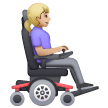 Femme en fauteuil roulant motorisé tournée vers la droite: Peau Moyennement Claire Femme en fauteuil roulant motorisé tournée vers la droite: Peau Moyennement Claire