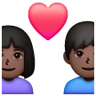 Casal com coração - Homem: Tom de pele escuro, Mulher: Tom de pele escuro para Samsung One UI 7.0 April 2025