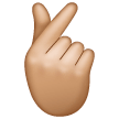 Hand with Index Finger and Thumb Crossed: Medium-Light Skin Tone for Samsung One UI 7.0 April 2025