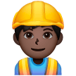 Man Construction Worker: Dark Skin Tone Man Construction Worker: Dark Skin Tone