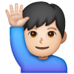 Man Raising Hand: Light Skin Tone for Samsung One UI 7.0 April 2025